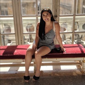 Adorable checkered romper with peplum 💕💕